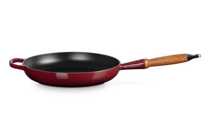 Cast Iron Frying Pan with Wooden Handle