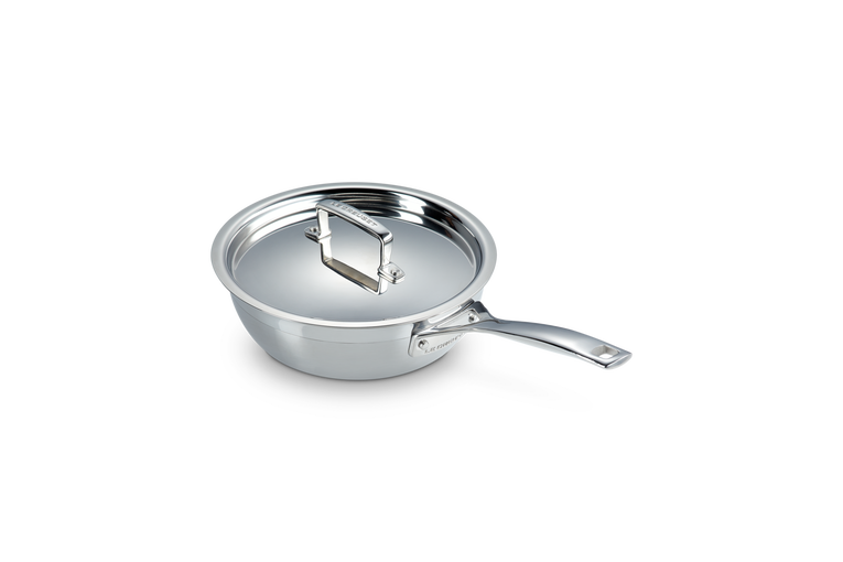 3-ply Stainless Steel Non-Stick Chef's Pan with Lid