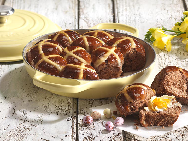 Hot Cross Bun Loaf with Chocolate & Candied Citrus Fruits