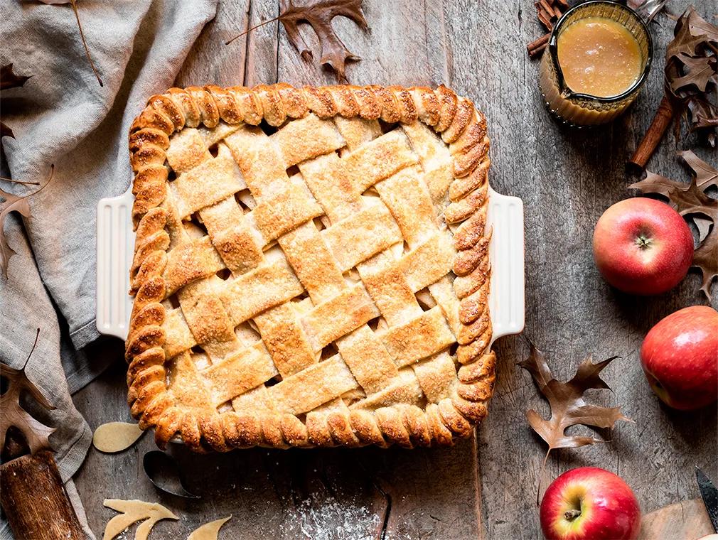 Deep Dish Apple Pie with Salted Butterscotch Sauce