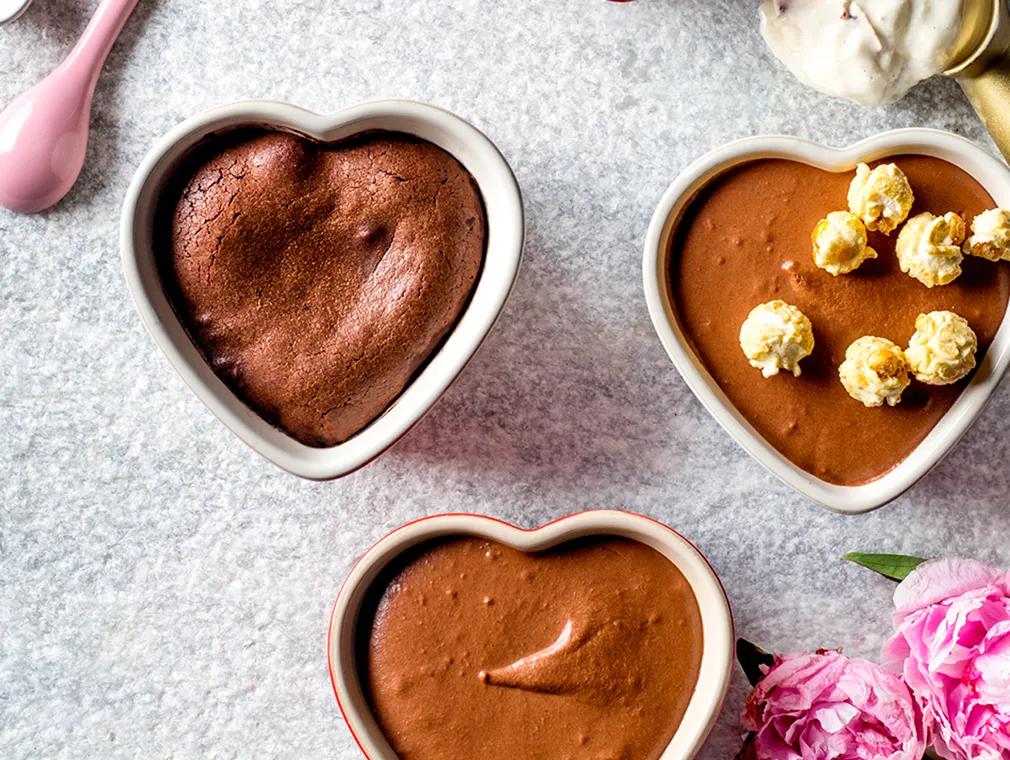 Triple Layered Chocolate Mousse with Salted Caramel Popcorn