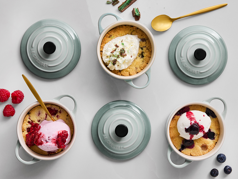 Mini Casserole Cookies With Ice Cream