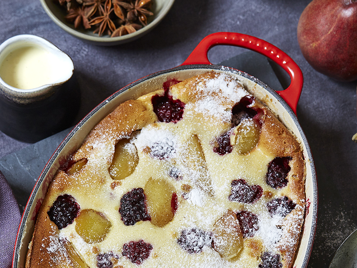 Pear and Blackberry Clafoutis